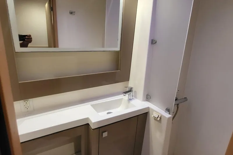 Slide: The Image of Modern bathroom interior on 2018 Fountaine Pajot Helia 44 catamaran. - 47