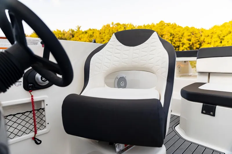 Slide: The Image of 2023 Bayliner VR5 Bowrider OB interior with stylish seating and modern design. - 8