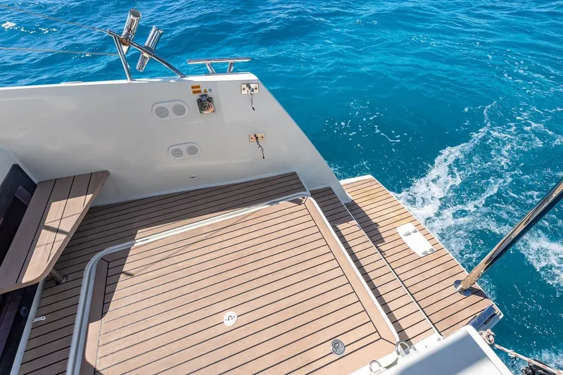 Slide: The Image of 2020 Fountaine Pajot Saona 47 yacht deck with ocean view. - 25
