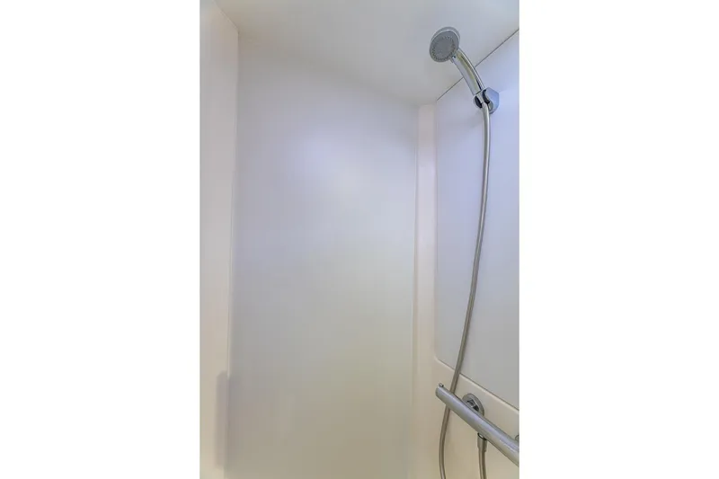 Slide: The Image of Shower area in 2020 Fountaine Pajot Saona 47 yacht, featuring modern fixtures. - 68