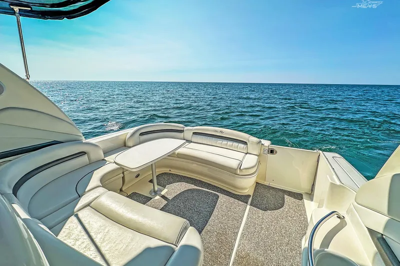 Slide: The Image of Luxury 2003 Sea Ray 420 Sundancer yacht with spacious seating, ocean view. - 12