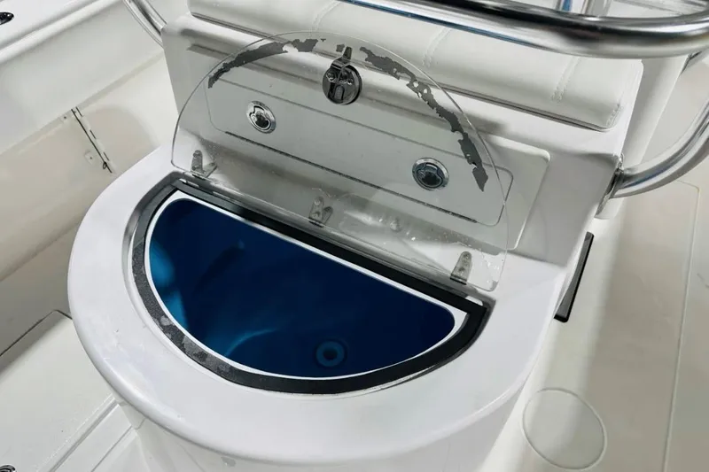 Slide: The Image of Livewell on 2025 Contender 28 Tournament boat, featuring a sleek design and transparent lid. - 7