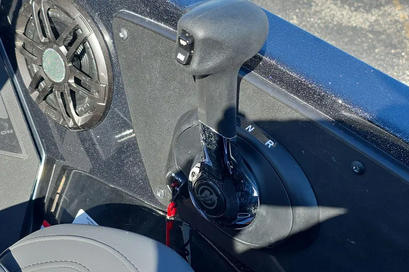 Slide: The Image of Boat control panel with gear shift lever, iKon VLX 21, 2025 model. - 8