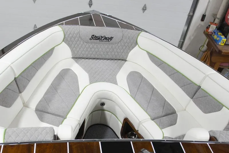 Slide: The Image of Luxurious interior of 2025 StanCraft 290 Rivelle boat with elegant seating design. - 20
