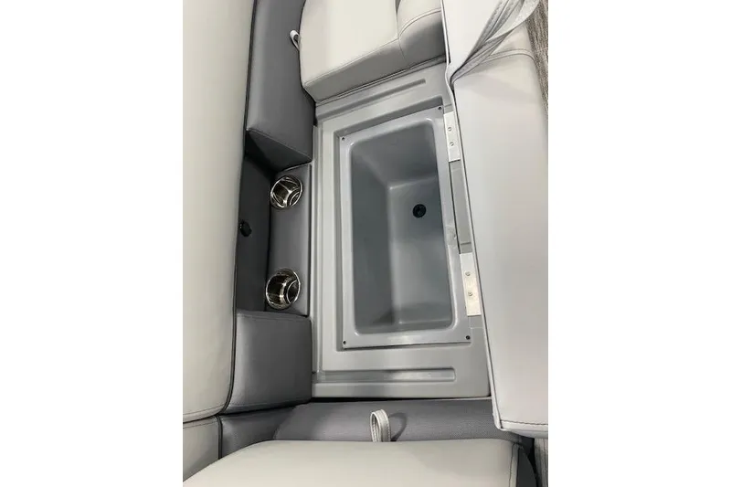 Slide: The Image of Interior of 2026 Bentley Pontoons Legacy 223 Swingback with built-in storage compartment. - 16