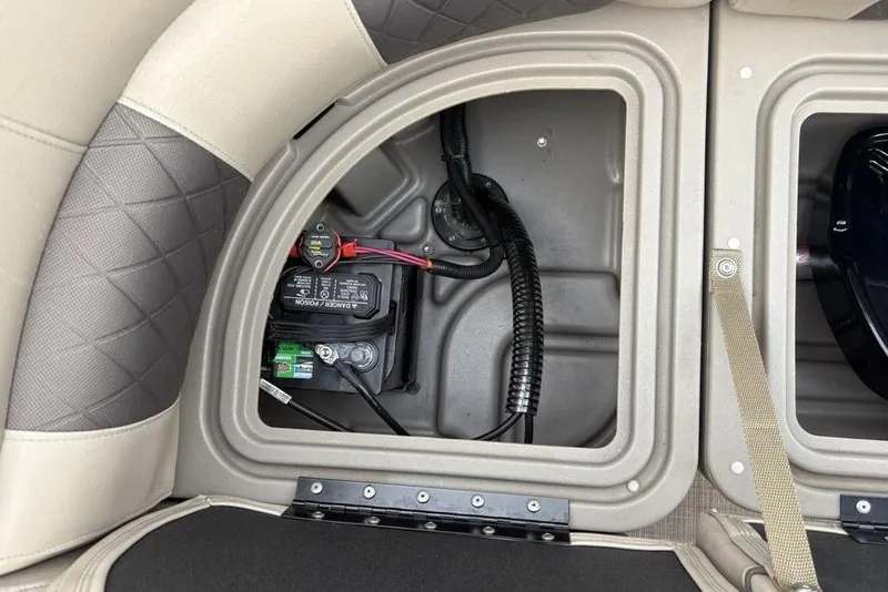 Slide: The Image of Battery compartment of 2021 Sun Tracker Party Barge 20 DLX pontoon boat. - 25