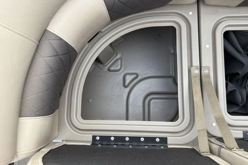 Slide: The Image of Storage compartment on a 2021 Sun Tracker Party Barge 20 DLX pontoon boat. - 8