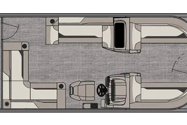 Slide: The Image of 2026 Avalon Venture 85 ELW pontoon boat interior with luxurious seating and modern design. - 3
