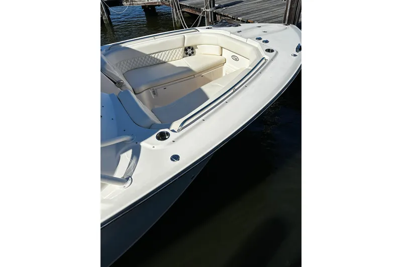 Slide: The Image of 2023 Grady-White Freedom 307 boat with spacious seating at the dock. - 35