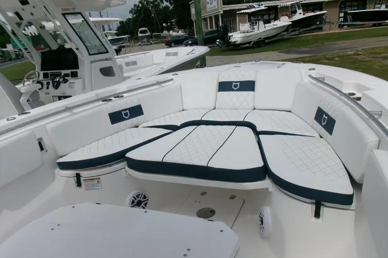 Slide: The Image of 2026 Sea Fox 288 Commander boat with luxurious white seating and modern design. - 19