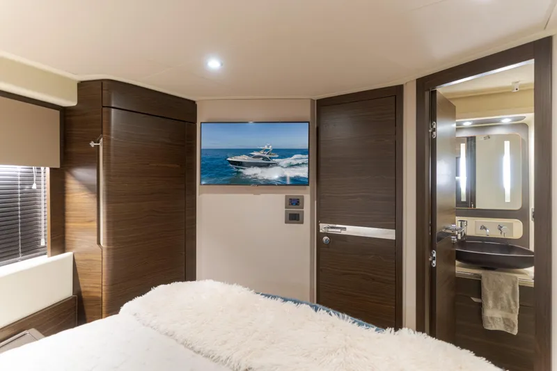 Slide: The Image of Luxurious interior of 2015 Azimut Fly 50 yacht with modern wood finishes. - 29