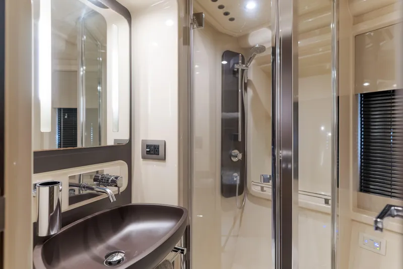 Slide: The Image of Luxurious bathroom interior of 2015 Azimut Fly 50 yacht with modern fixtures. - 30
