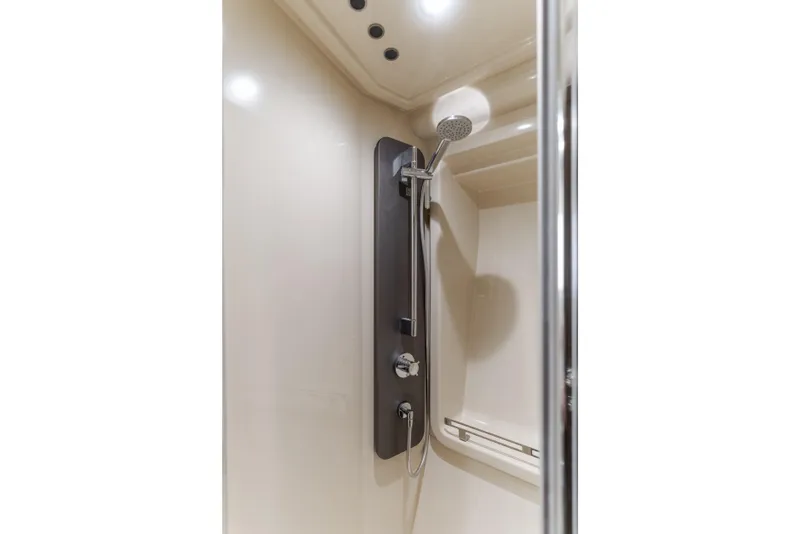 Slide: The Image of Shower area in 2015 Azimut Fly 50 yacht, featuring modern fixtures and lighting. - 31