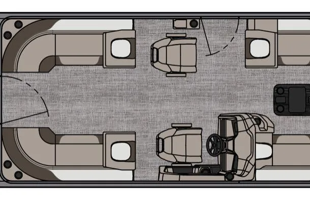 Slide: The Image of 2026 Avalon LSZ QL pontoon boat interior with luxurious seating and modern design. - 2