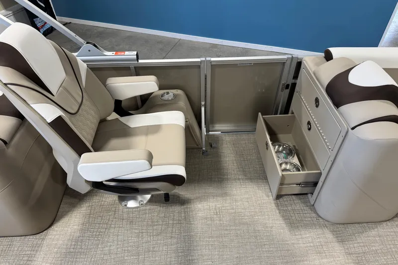 Slide: The Image of Luxurious seating and storage in 2026 Avalon LSZ QL boat interior. - 8