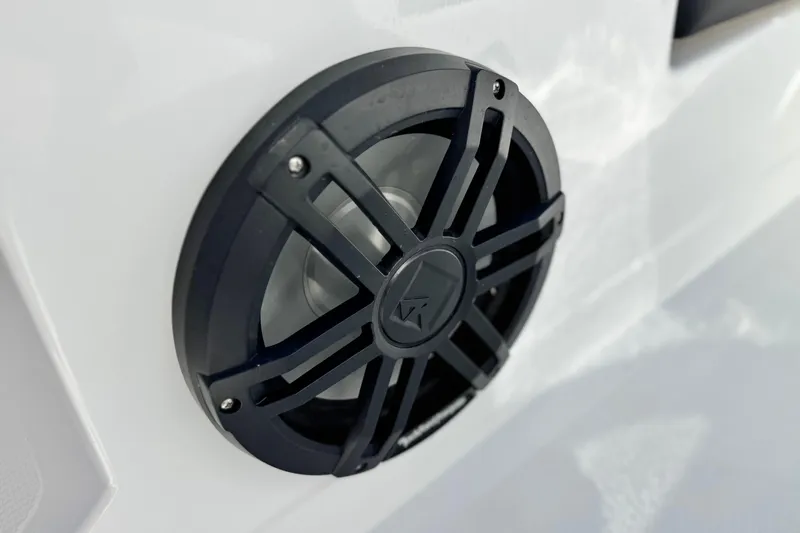 Slide: The Image of Close-up of a speaker on a 2020 Tahoe 500 TF boat. - 23