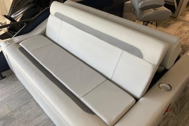 Slide: The Image of 2026 Bentley Pontoons Legacy 243 Swingback interior with sleek seating and modern design. - 8