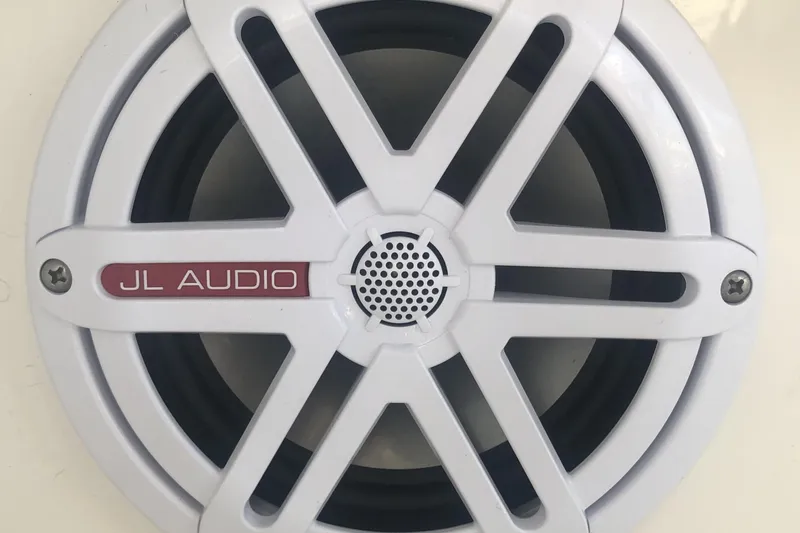 Slide: The Image of JL Audio speaker on 2005 Sea Ray 280 Sundancer boat. - 53