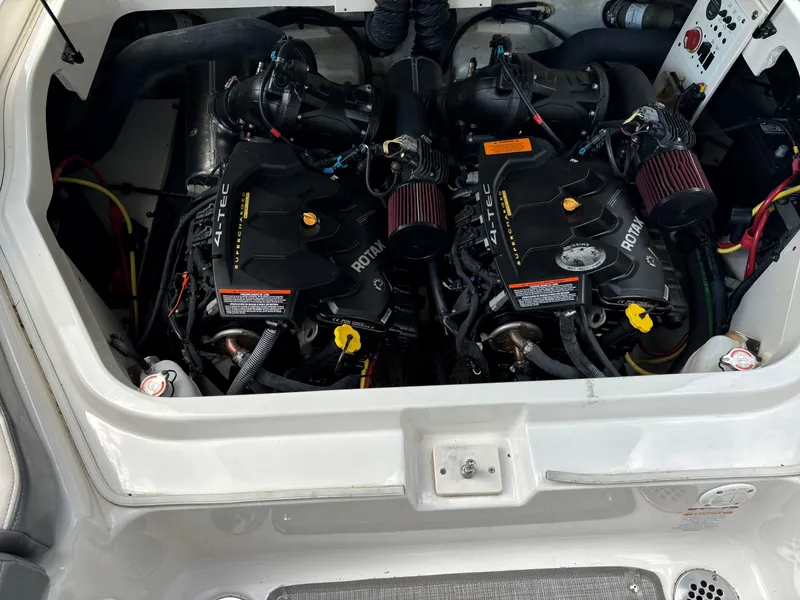 Slide: The Image of Engine compartment of 2017 Chaparral Vortex 223 VR with Rotax engines. - 2