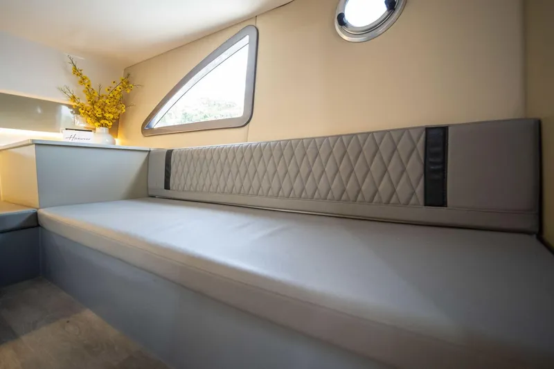 Slide: The Image of Luxurious interior of 2026 Hanover 387 yacht with elegant seating and modern design. - 30