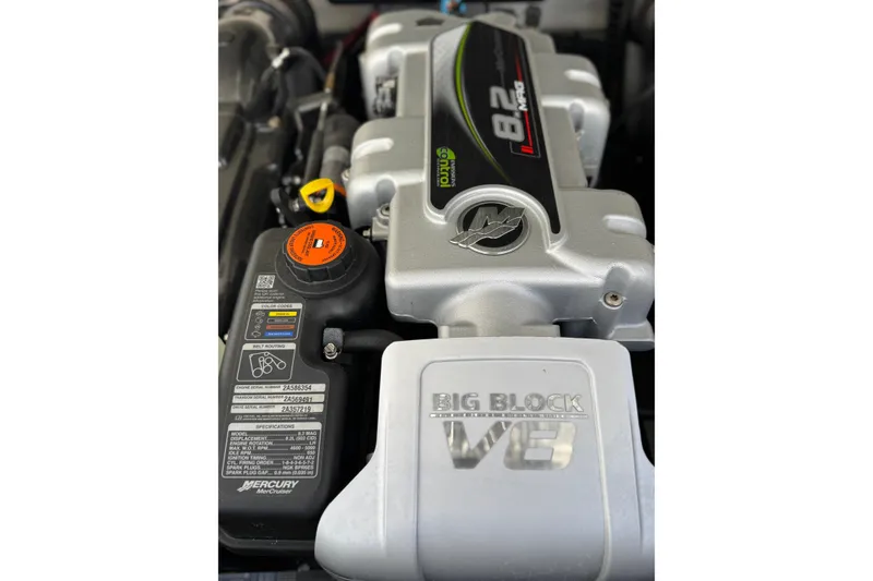 Slide: The Image of 2019 Chaparral 297 SSX engine, featuring a Mercury 8.2L Big Block V8. - 7