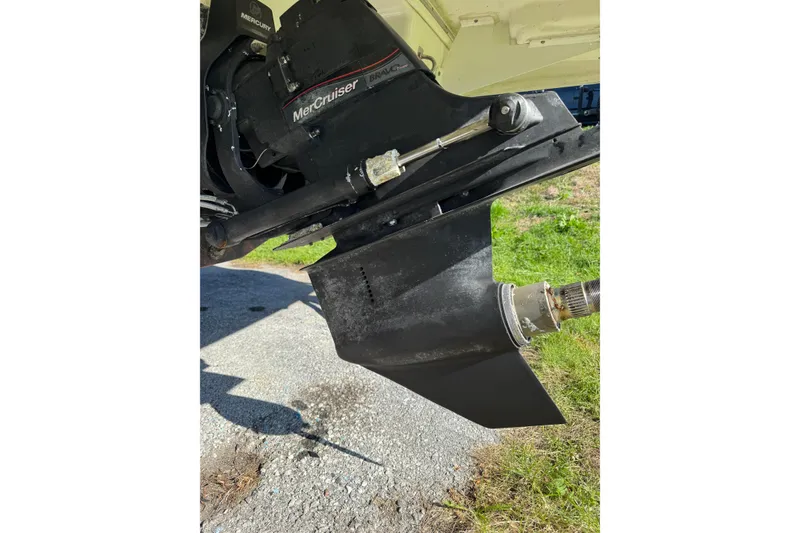 Slide: The Image of Close-up of 2019 Chaparral 297 SSX boat's MerCruiser Bravo engine component. - 8