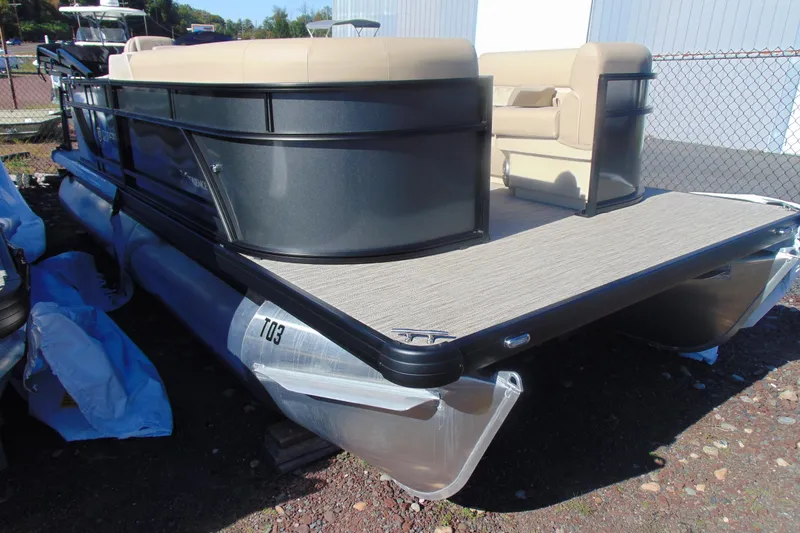 The Image of 2026 Godfrey EX 1880 Cruise pontoon boat with beige seating and sleek design. - 1