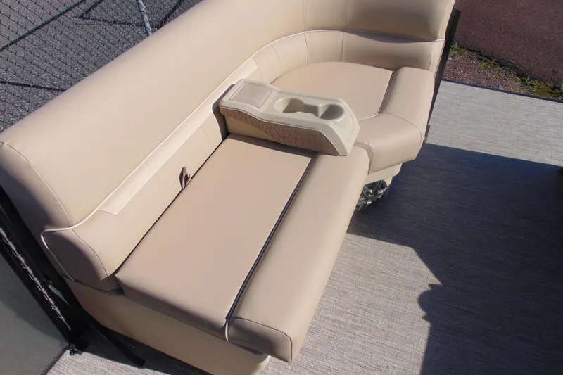 Slide: The Image of Luxurious seating on 2026 Godfrey EX 1880 Cruise boat with cup holders. - 6