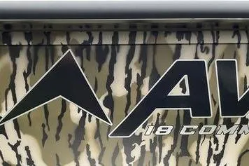 Slide: The Image of Avid 18 Commander 2026 boat with camouflage design and bold logo. - 4