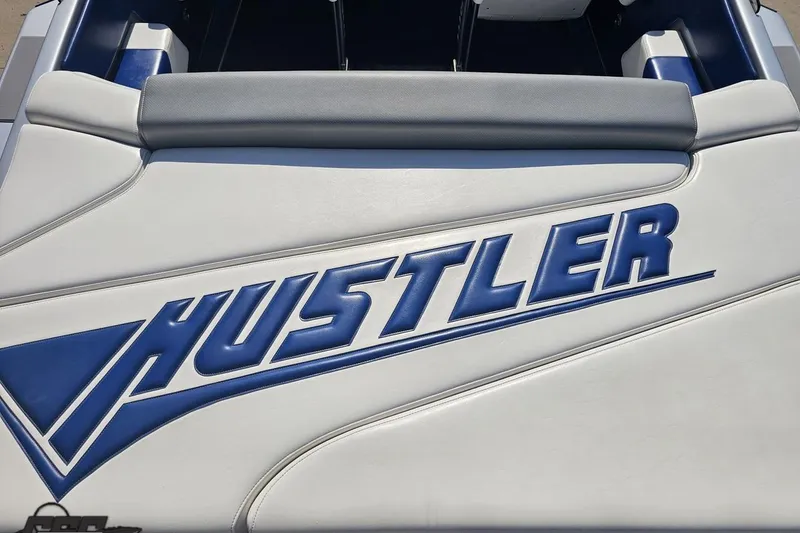 Slide: The Image of 2010 Hustler 266 Classic boat seat with blue logo embroidery. - 35