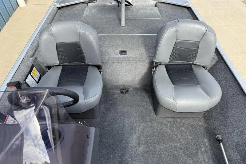 Slide: The Image of 2020 Tracker Bass Tracker Classic XL boat interior with two gray seats. - 10