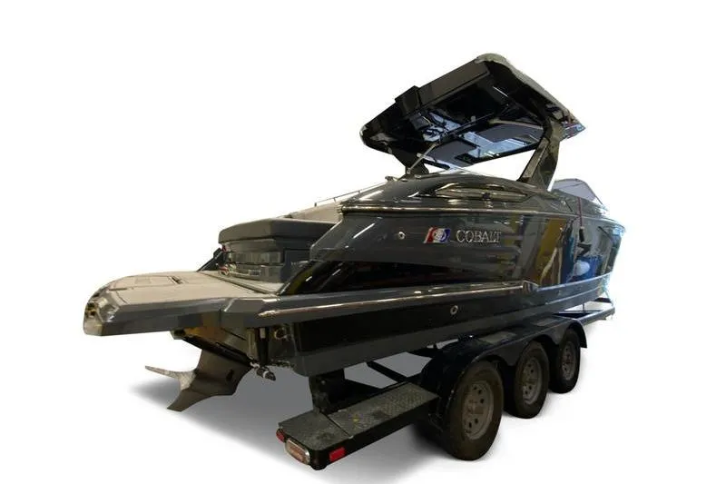 Slide: The Image of 2026 Cobalt A29 boat interior with sleek seating and modern design. - 10