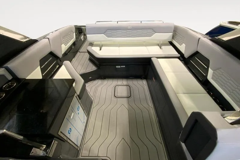 Slide: The Image of Engine compartment of 2026 Cobalt A29 boat, featuring a powerful V8 engine. - 15