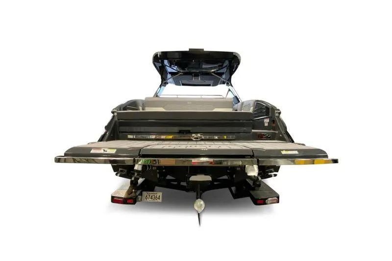 Slide: The Image of 2026 Cobalt A29 boat interior with modern seating and a packaged item. - 9