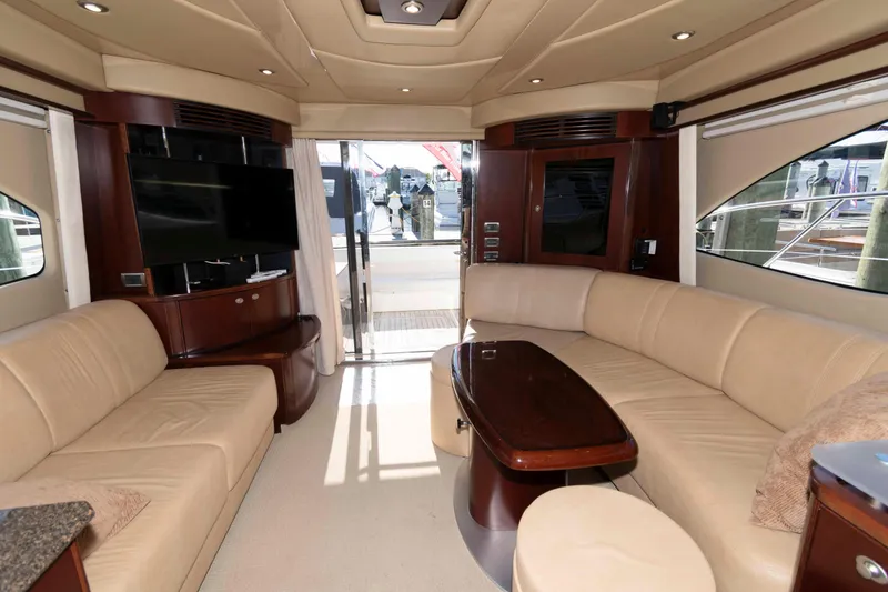 Slide: The Image of Luxurious interior of 2006 Sea Ray 52 Sedan Bridge yacht with plush seating and modern amenities. - 24