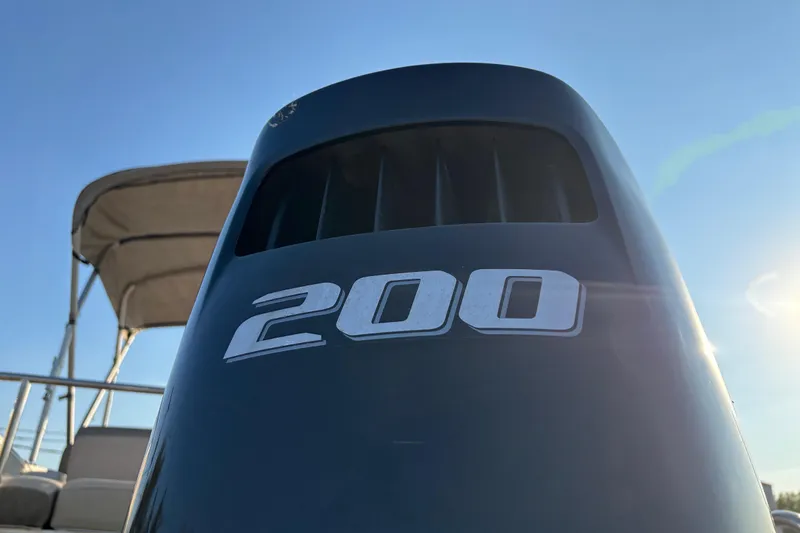 Slide: The Image of Underneath view of 2022 Avalon Catalina 2585 VRB pontoon boat, showcasing aluminum structure. - 23