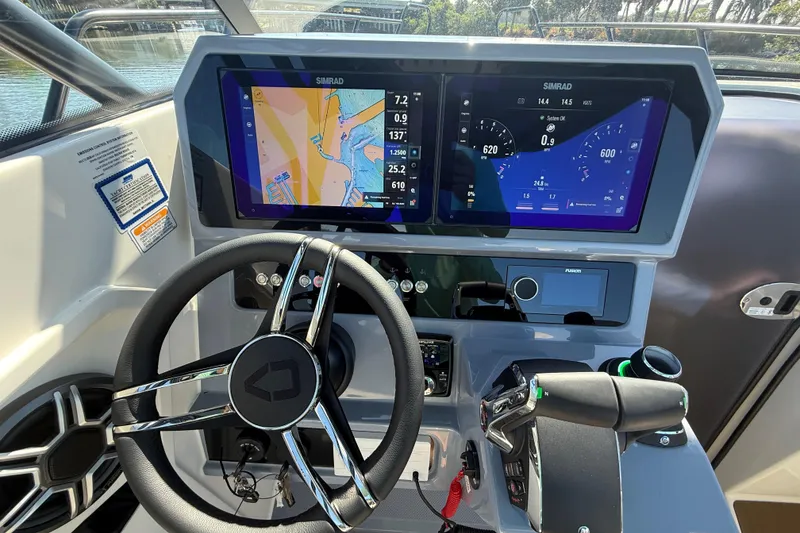 Slide: The Image of 2026 Navan S30 boat dashboard with advanced navigation and control systems. - 23