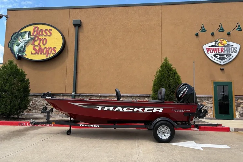 The Image of 2026 Tracker Super Guide V-16 T boat outside Bass Pro Shops. - 0
