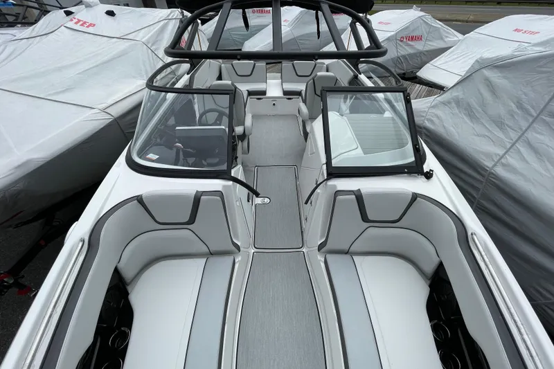 Slide: The Image of 2026 Yamaha AR250 boat interior with sleek seating and modern design. - 5