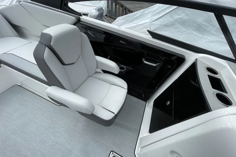 Slide: The Image of 2026 Yamaha AR250 boat interior with sleek seating and modern design. - 9