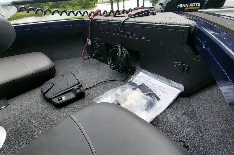 Slide: The Image of 2024 Tracker Targa V-18 Combo boat interior with Minn Kota PowerDrive accessories. - 22