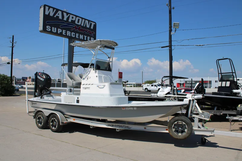 Slide: The Image of 2020 Shoalwater 21 Catamaran on trailer at Waypoint Marine Supercenter. - 8