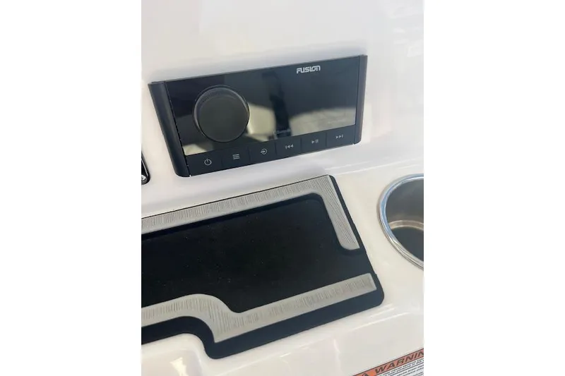 Slide: The Image of Fusion audio system on 2023 Sea Fox 228 Commander boat dashboard. - 19