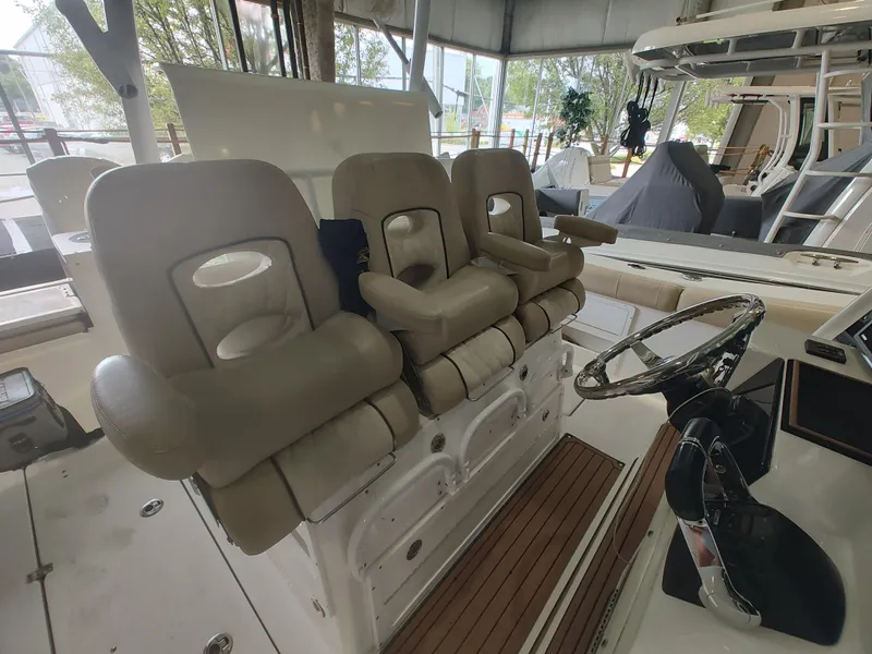 Slide: The Image of 2017 Sea Fox 328 Commander boat interior with branded storage compartment. - 28
