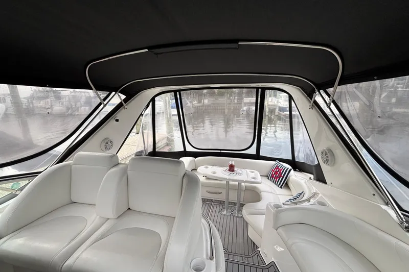 Slide: The Image of 1998 Silverton 360 Express dashboard with navigation and monitoring instruments. - 14