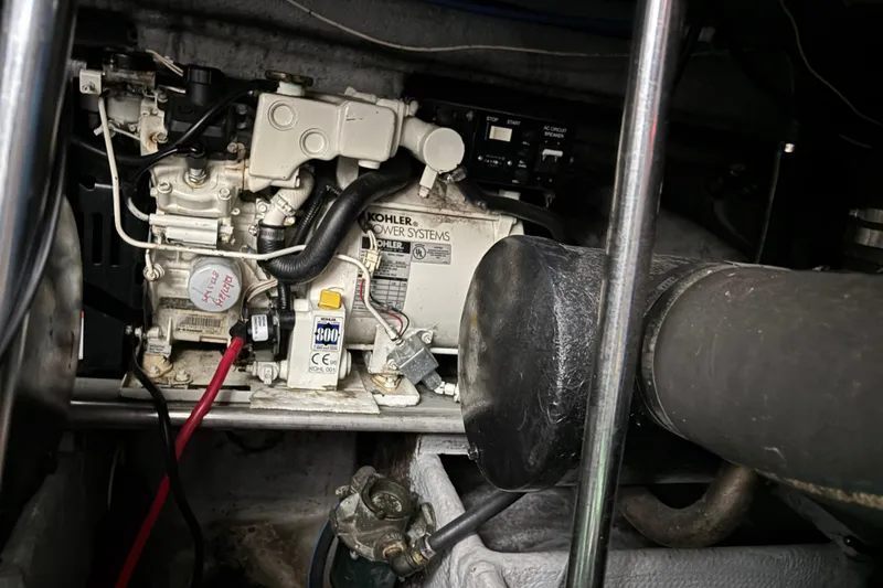 Slide: The Image of Cozy interior of 1998 Silverton 360 Express with plush bedding and warm lighting. - 24