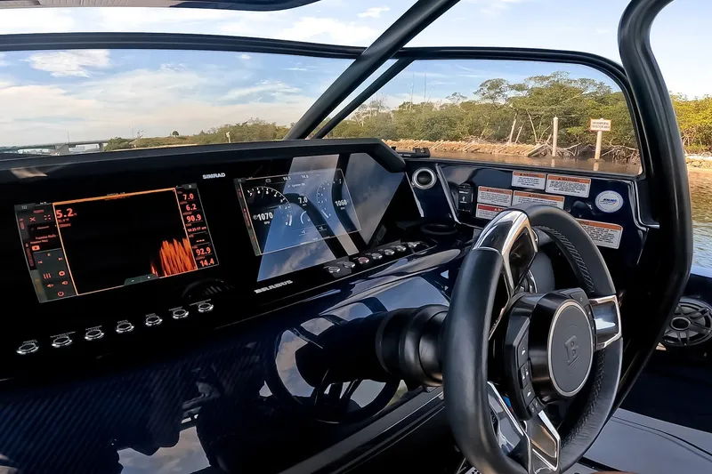 Slide: The Image of The cockpit of the 2024 BRABUS Shadow 1000 ST features modern instruments and a sleek steering wheel. - 28