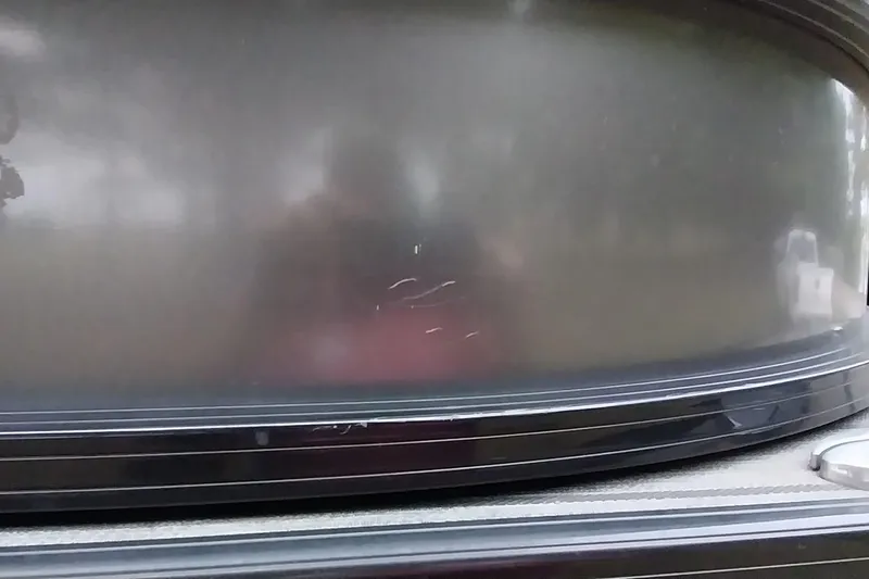 Slide: The Image of Close-up of a scratched surface on a 2020 Ranger 2500LS boat. - 12