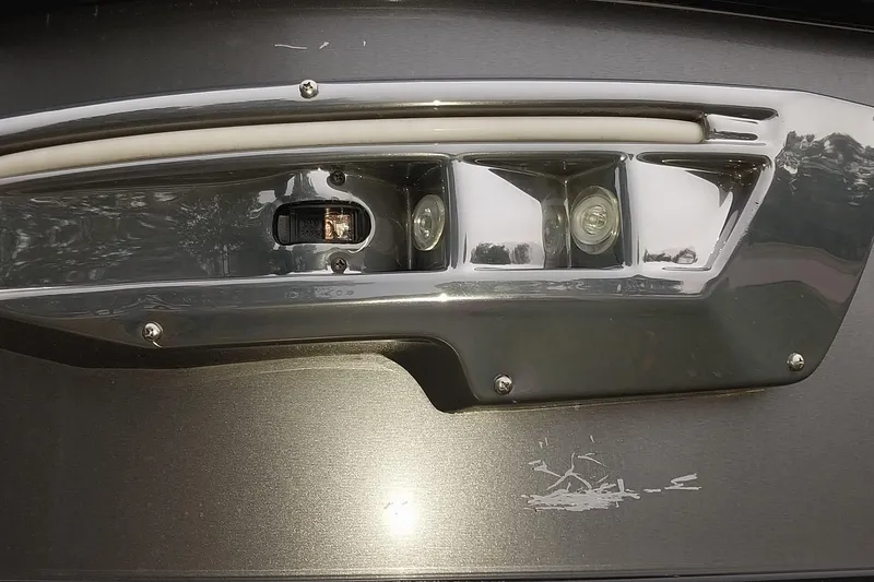 Slide: The Image of 2020 Ranger 2500LS boat detail with chrome and LED lights. - 22