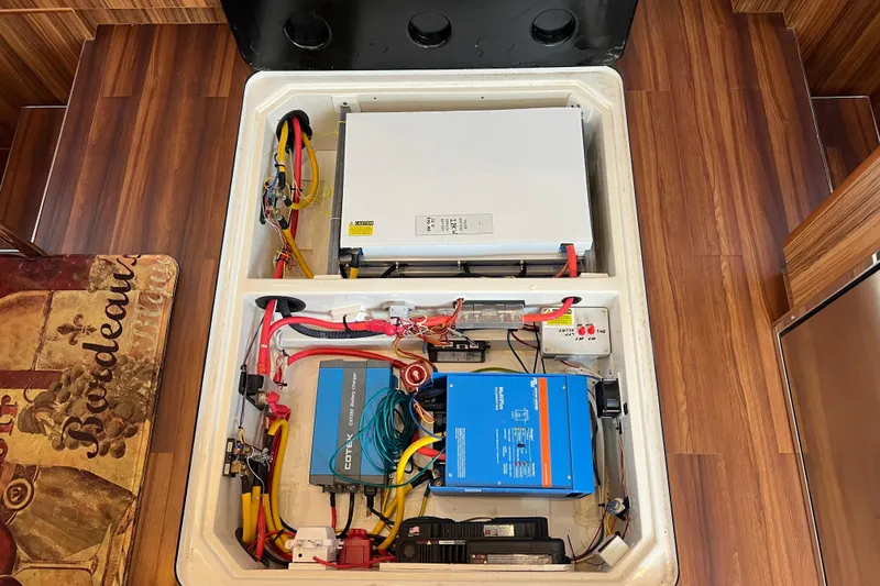 Slide: The Image of Water filtration system in a 2019 Aquila 44 yacht, featuring Spectra Watermakers. - 100